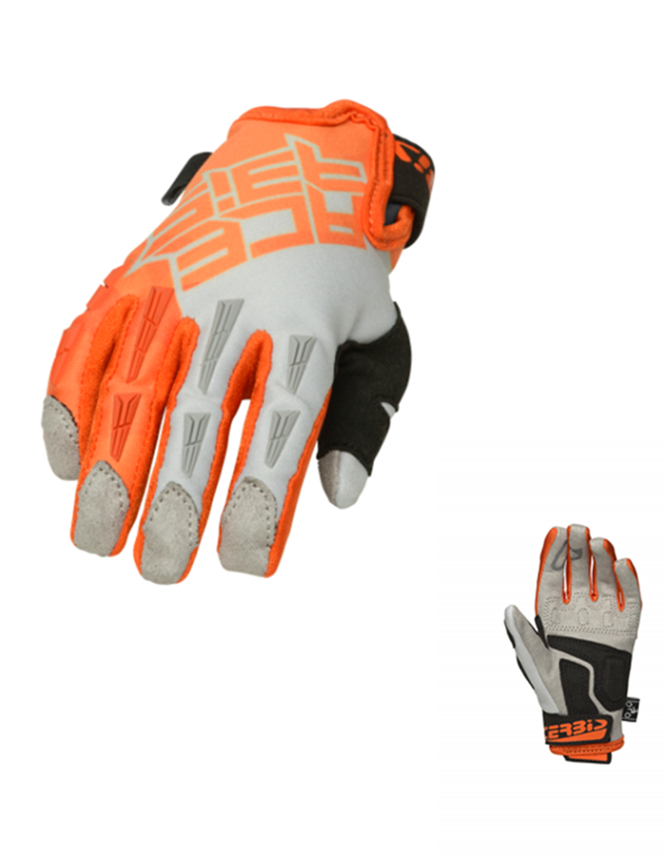 GUANTES ACERBIS CE MX X-K NIO NARANJA GRIS M